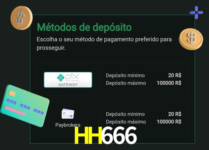 O cassino HH666 oferece uma grande variedade de métodos de pagamento